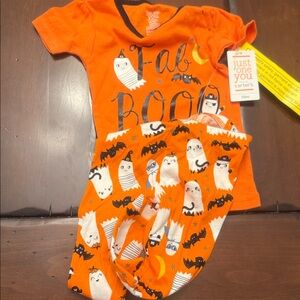 Carter's Orange 'Fab Boo' Halloween Ghost Pajama Set